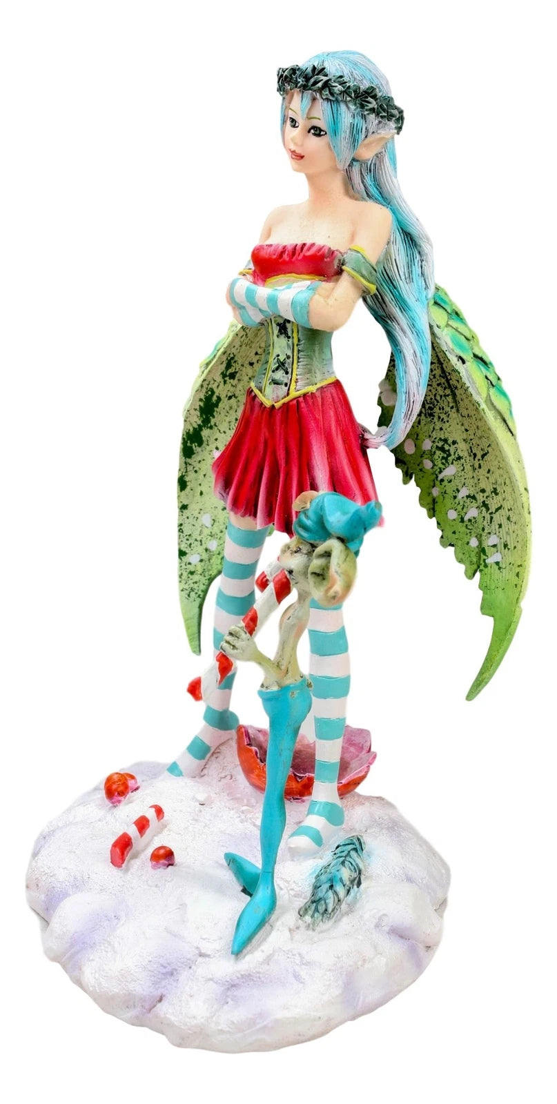 Amy Brown Christmas Fairy And Candy Cane Gremlin Naughty List Collectible Statue-3