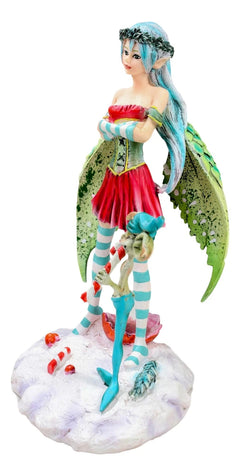 Amy Brown Christmas Fairy And Candy Cane Gremlin Naughty List Collectible Statue-3