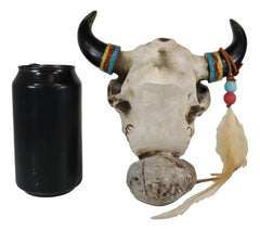 Southwestern Indian Dreamcatcher Feathers Steer Cow Skull Desktop Table Clock-7