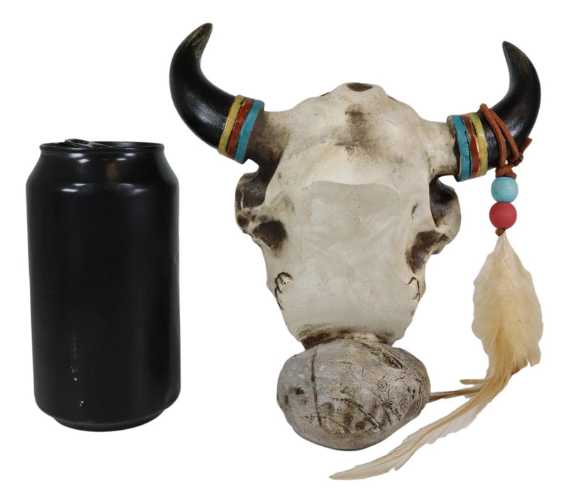 Southwestern Indian Dreamcatcher Feathers Steer Cow Skull Desktop Table Clock-7