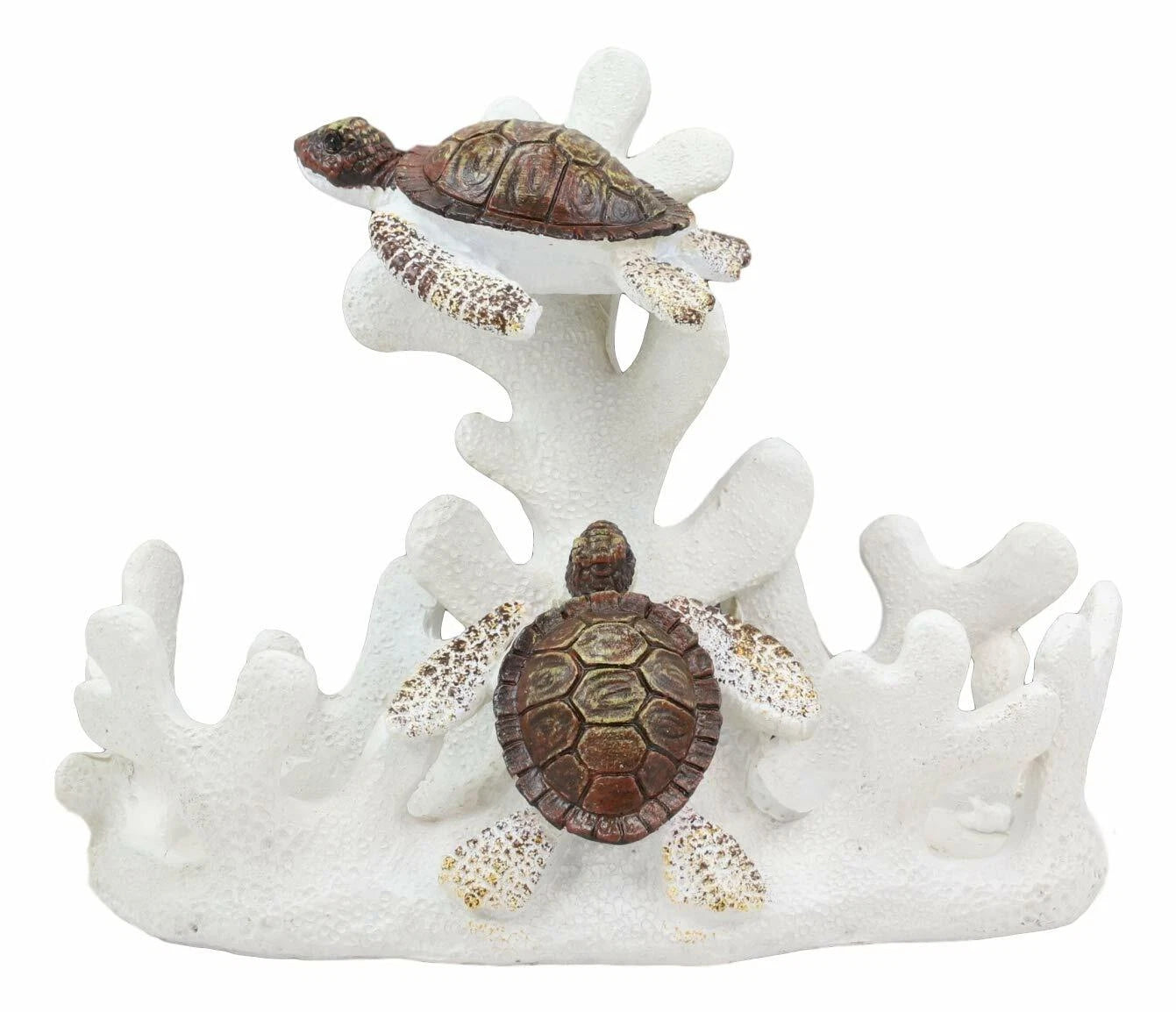 Nautical Coral Reef With 2 Sea Turtles Salt And Pepper Shakers Holder Set-5