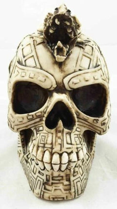 Tribal Tattoo Serpent Skull Statue Battle Chieftain Figurine Amazing Detail-2