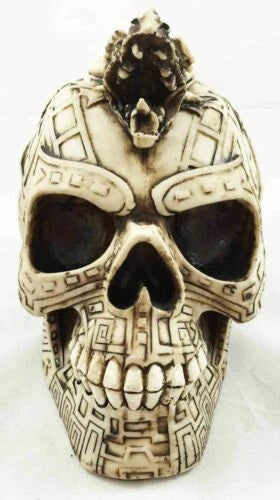 Tribal Tattoo Serpent Skull Statue Battle Chieftain Figurine Amazing Detail-2