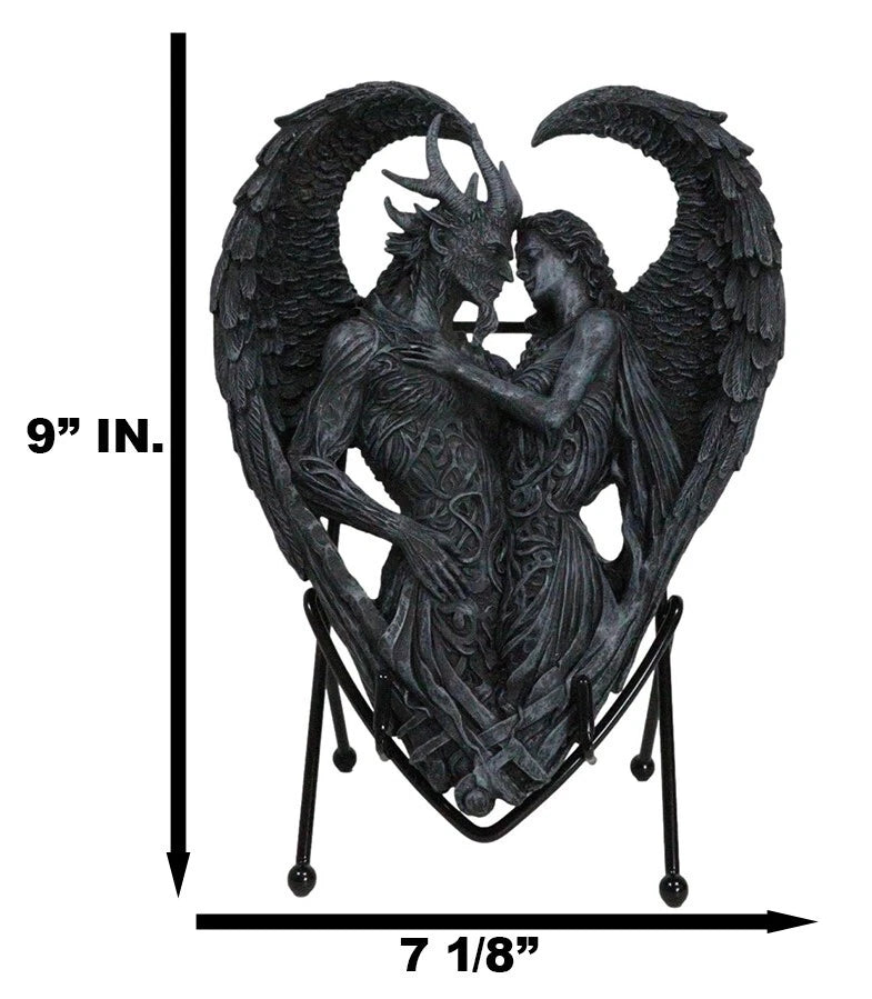 Solemn Vow Innocence Demon And Lilith Dark Angel Heart Plaque With Stand-4