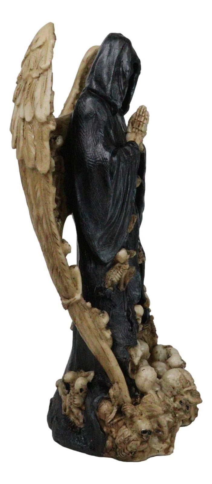Gothic Death Prayer Grim Reaper Skeleton With Ossuary Skulls Wings Figurine-4