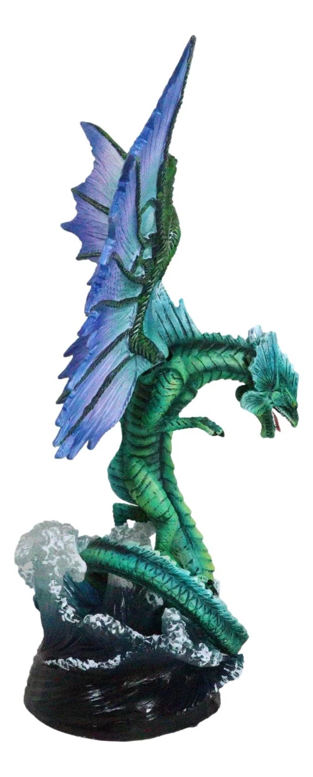 Large Fantasy Elemental Water Dragon Rising Above Sea Waves Collectible Figurine-4