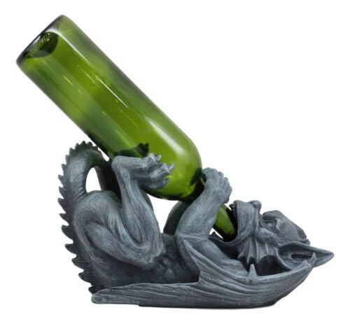 Gothic Fantasy Winged Drunken Gargoyle Wine Bottle Holder Figurine Kitchen Decor-7