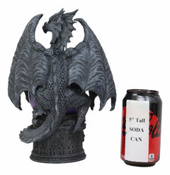 Midnight Climbing Winged Dragon Purple Blood Sandstorm Ball Statue 10"H-4