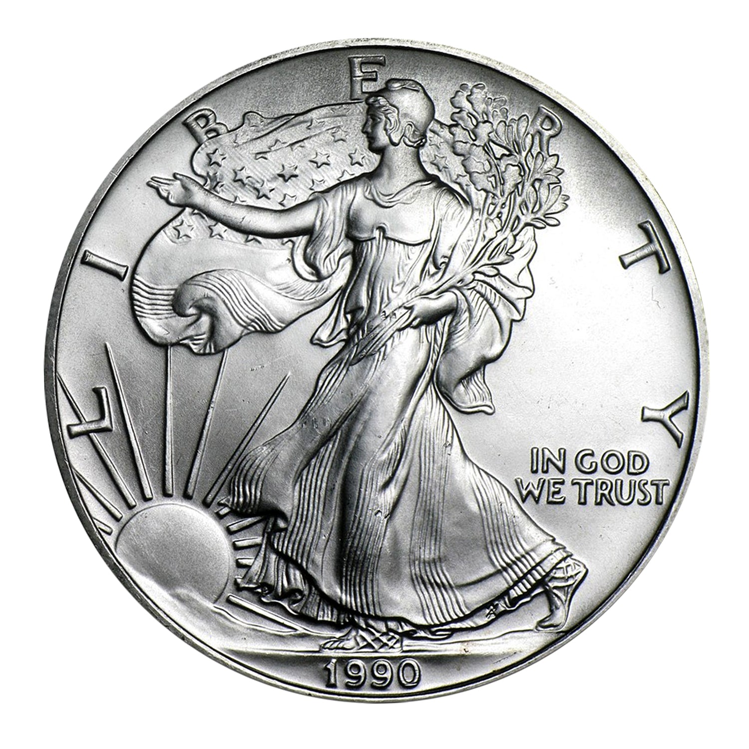 American Silver Eagle MS69 PCGS de 1 dólar de 1990