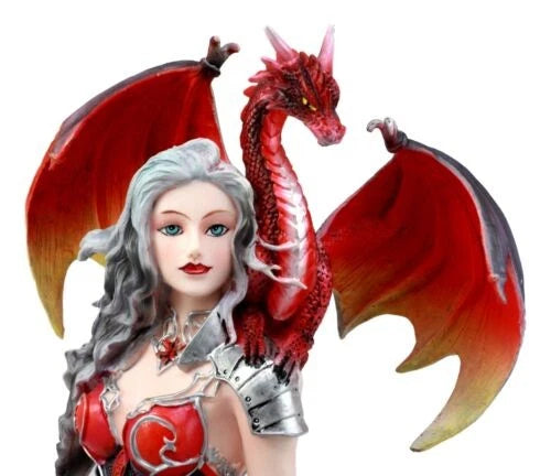 Nene Thomas Red Fire Dragon Witch Statue 12"H Queen Of Shadows Severeielle Decor-3