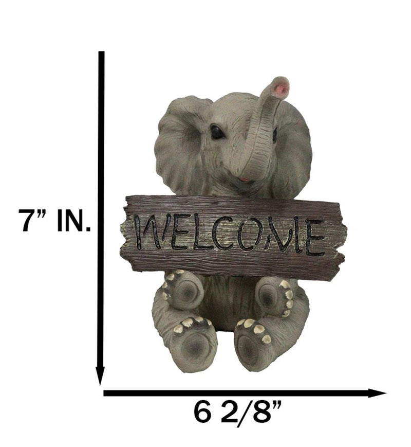 Figura de cría de elefante con la trompa hacia arriba, bienvenida a la vida silvestre de la selva, safari de sabana-8