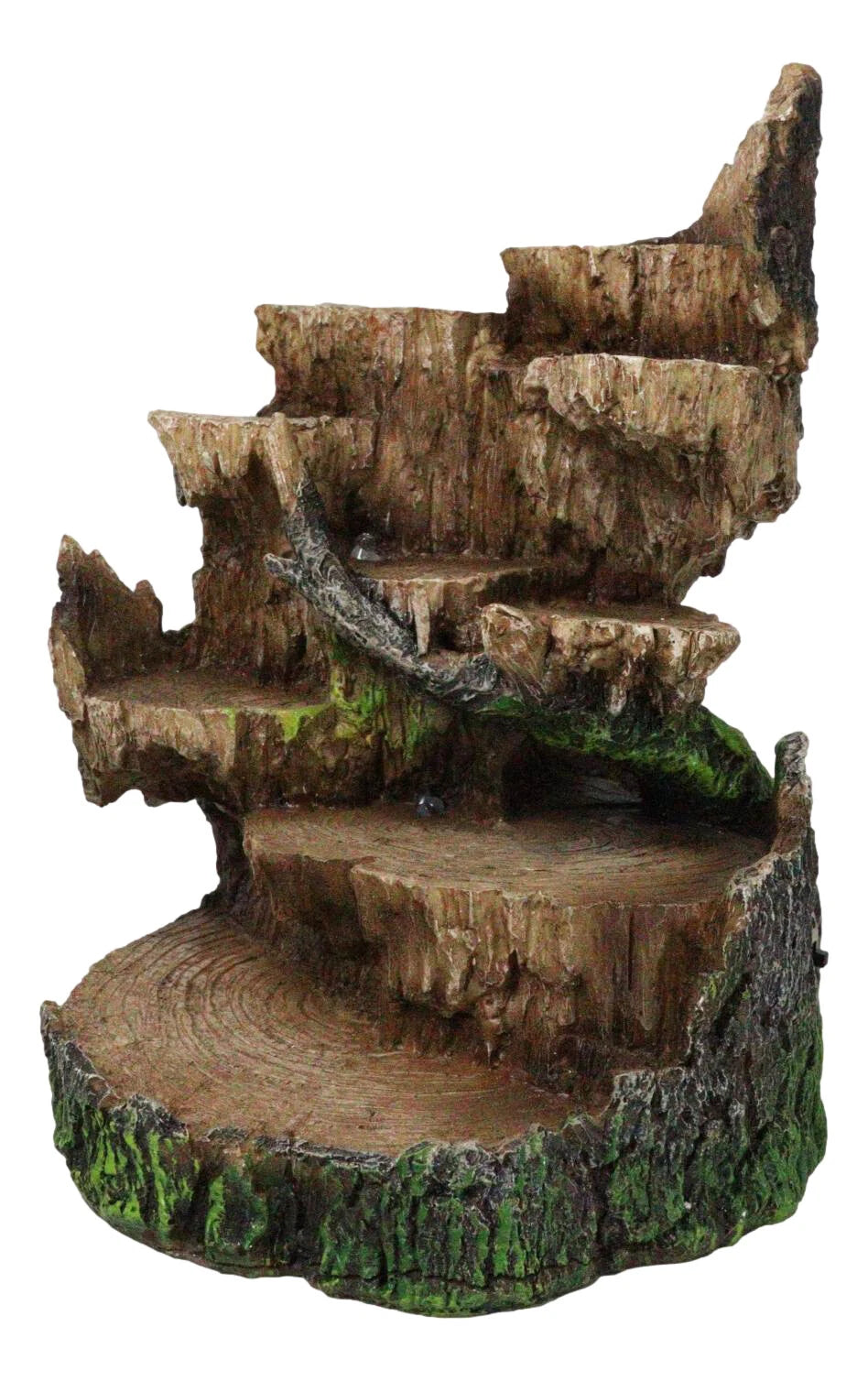 Rustic Forest Tree Steppes Faux Wooden LED Display Stand Figurine For Miniatures-4
