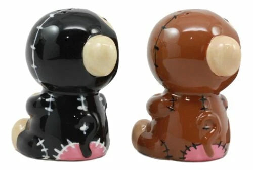 Furrybones Twins Voodoo Skeleton Monkeys Ceramic Salt Pepper Shakers Set-6