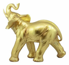 Estatua de elefante dorado Feng Shui de gran Buda tailandés auspicioso con la trompa hacia arriba-4