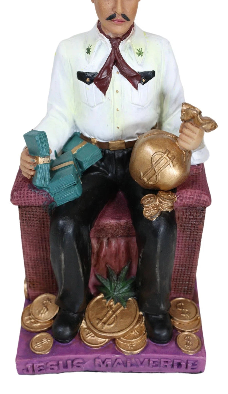 Jesus Malverde Statue Angel Of The Poor Sinaloa Figurine 6.25"Tall-5