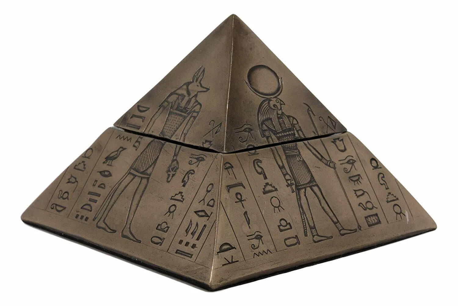 Ancient Egyptian Isis Sekhmet Horus Anubis Pyramid Jewelry Trinket Box 6"L-5