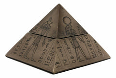 Ancient Egyptian Isis Sekhmet Horus Anubis Pyramid Jewelry Trinket Box 6"L-5