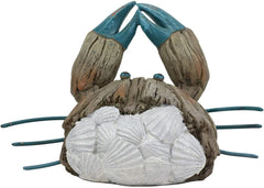 Ocean Marine Pincer Crab with Sea Shells Resin Decorative Figurine 7.25" L-2