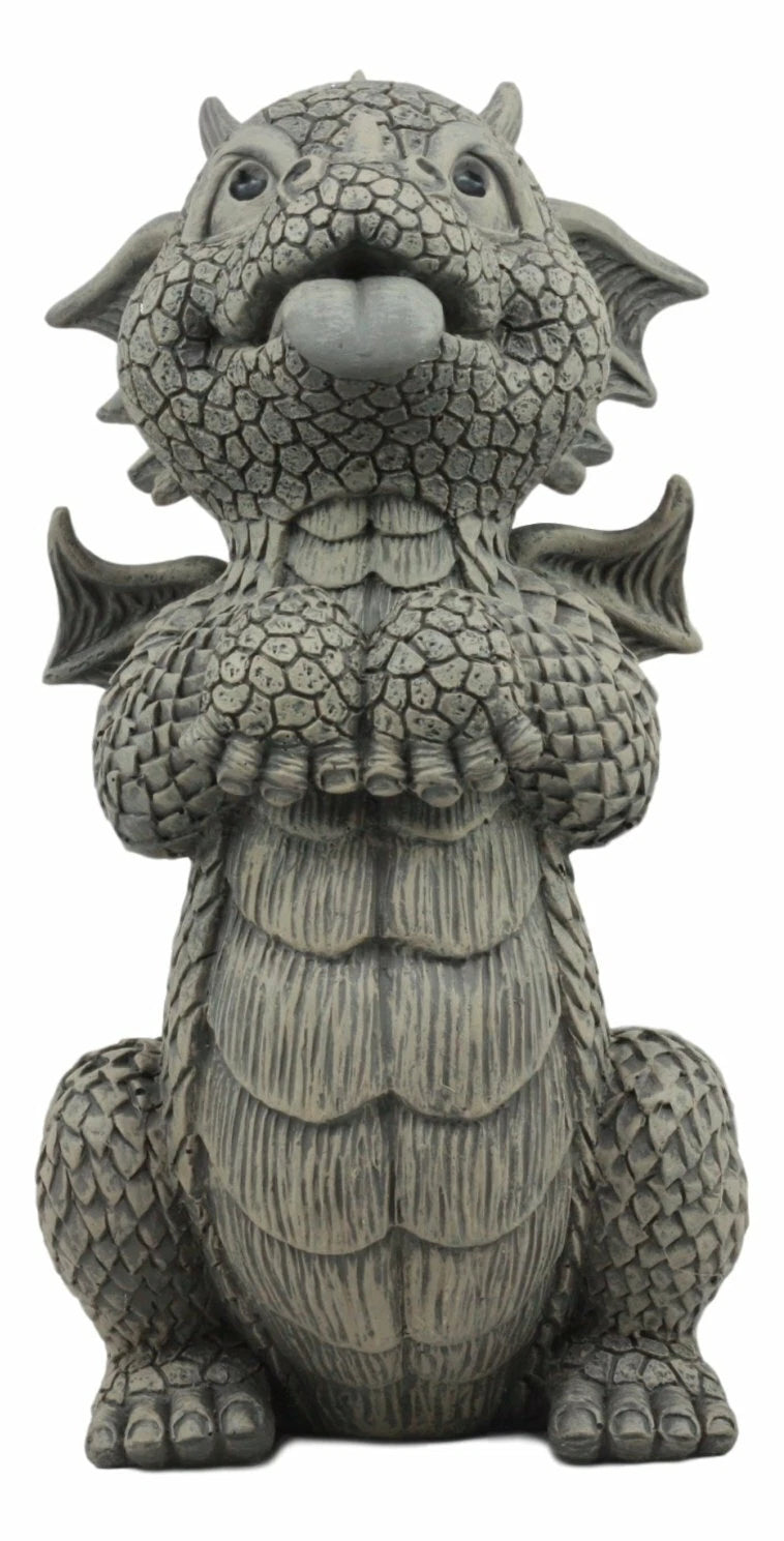 Whimsical Garden Dragon Begging For Attention Statue 10.25" H Baby Dragon-4