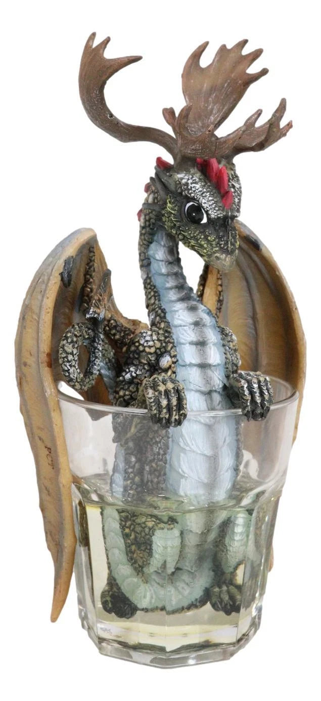 Cocktail Spirit Drunken Vodka Elk Moose Dragon Statue Fantasy Decor Figurine-2