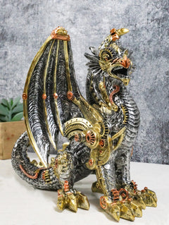 Geared Mechanical Look Steampunk Dragon Cyber Robot Decorative Sculpture-1