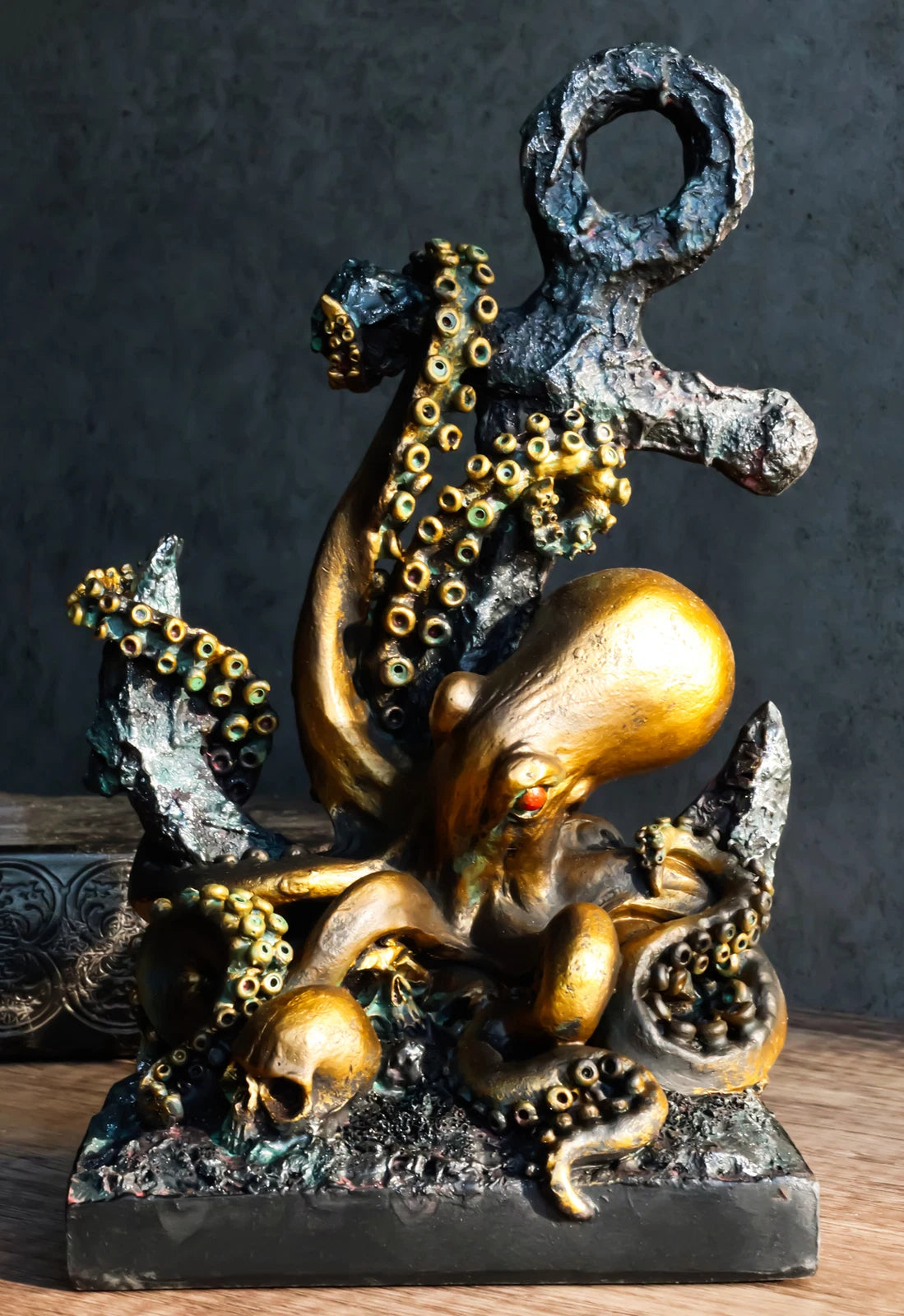 Giant Deep Sea Octopus Kraken Hauling Anchor Decorative Paperweight Figurine-4