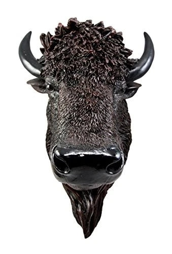 Large Bison Buffalo Hanging Wall Decor Sculpture Plaque Figurine 18.5" H