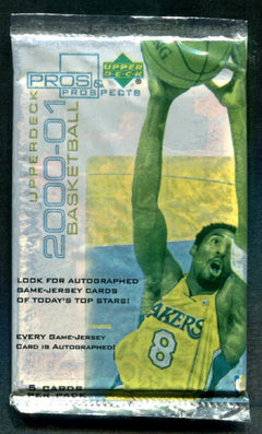 2000/01 Upper Deck Pros & Prospects Basketball Unopened Pack (5)-1