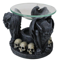 Nosferatu Gothic Vampire Gargoyles With Skulls Votive Candle Heat Oil Warmer-4
