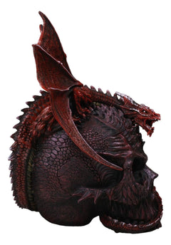 Infection Virus Zombie Skull With Red Wyvern Dragon Decorative Box Figurine-3