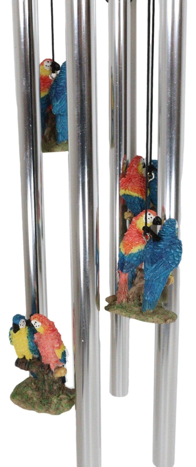Red and Blue Scarlet Macaw Parrots Couple Resonant Relaxing Wind Chime Patio-4