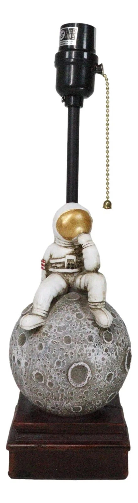 Deep Space Exploration Astronaut Landing On Cratered Moon Desktop Table Lamp-3