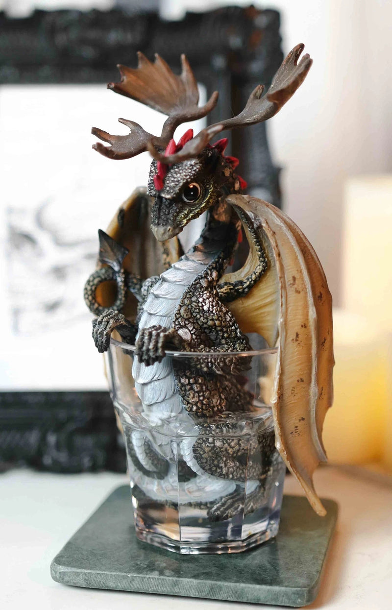 Cocktail Spirit Drunken Vodka Elk Moose Dragon Statue Fantasy Decor Figurine-1