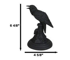 Gothic Poe Raven Crow Black Rose Skull Tombstone Tea Light Votive Candle Holder-4