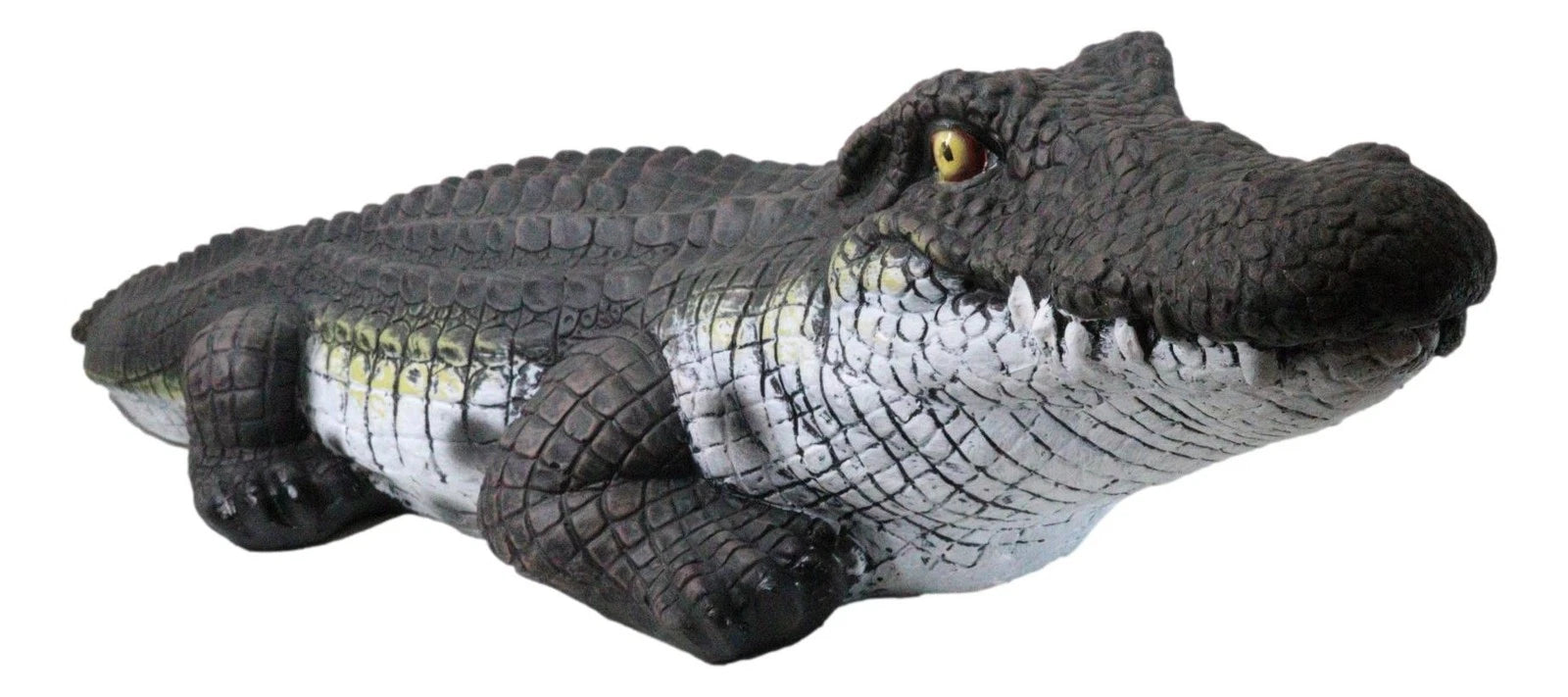 Estatua realista de cocodrilo merodeador de gran tamaño para jardín, 99 cm de largo-3