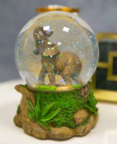 Safari Grasslands Savanna African Bush Elephant Glitter Water Globe Figurine-1