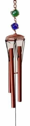 Stained Glass Flitting Butterfly Copper Metal Wind Chime 23"Long Outdoor Decor-6