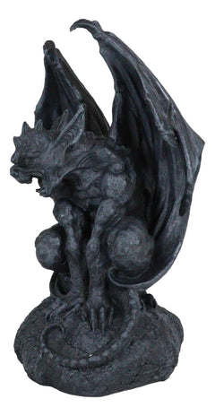 Gargoyle Statue, 12.5" Large Crouching Winged Cathedral Guardian Sculpture, Gothic Home Decor for Garden, Patio, Mantle, or Fantasy Display-3