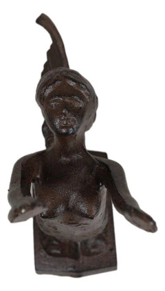 Cast Iron Rustic Nautical Siren Mermaid With Curling Tail Door Stopper Doorstop-5