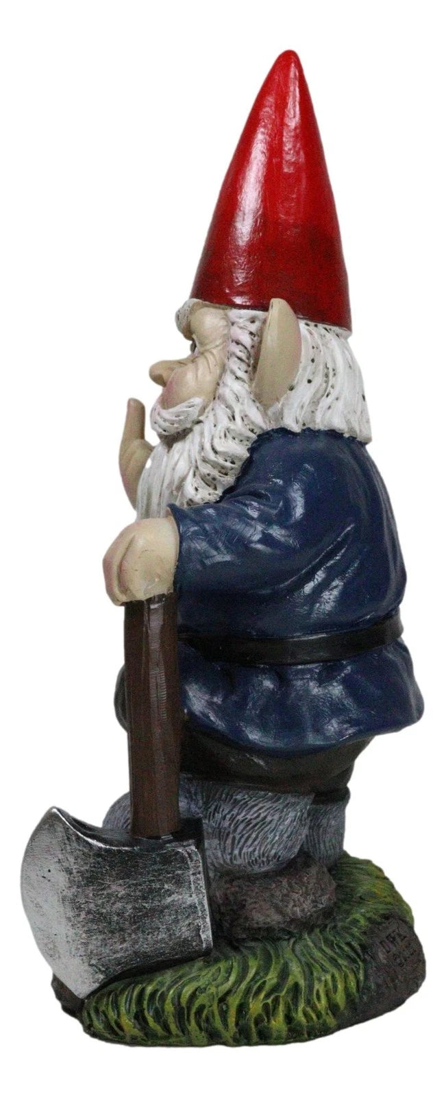 9" You Dig? Shovel Gnome Garden Greeter Gnome Dwarf Flip The Bird Statue-3