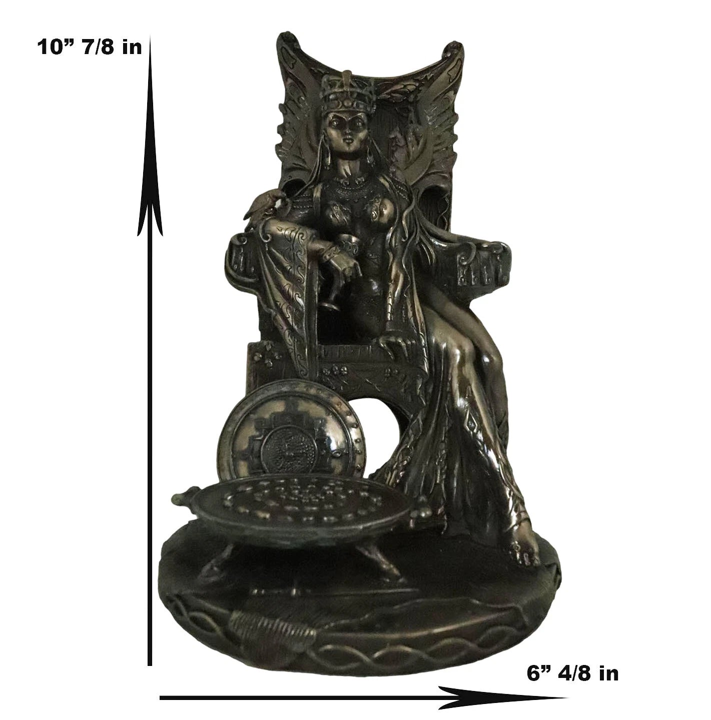 Celtic Goddess Of Fertility Maeve Seated On Throne Statue 11"H Medb Maev Decor-3