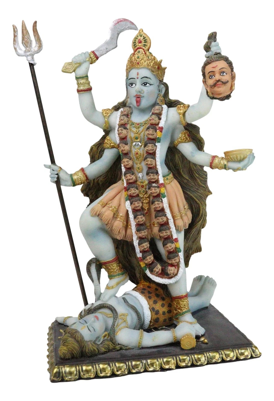 Gift Mahavidya Devi Kali Holding Severed Head Of The Ego Figurine 9"Tall-2