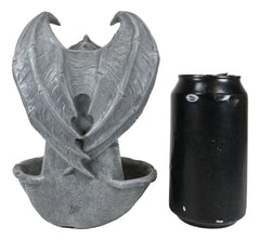 Gothic Chimera Gargoyle On Fountain Pedestal Backflow Incense Cone Burner Decor-4