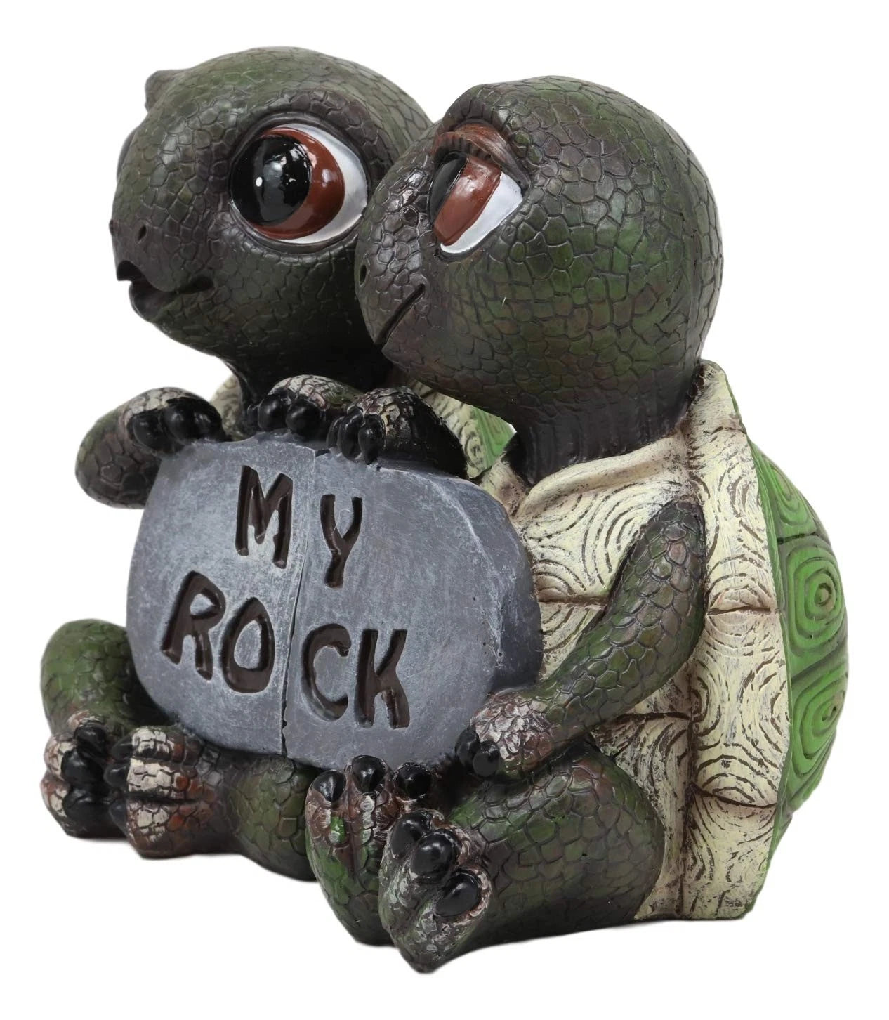 Figuras de pareja de tortugas románticas y amorosas náuticas "My Rock" (juego de 2 piezas)-3