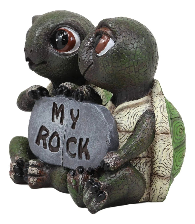 Figuras de pareja de tortugas románticas y amorosas náuticas "My Rock" (juego de 2 piezas)-3