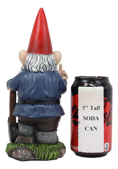 9" You Dig? Shovel Gnome Garden Greeter Gnome Dwarf Flip The Bird Statue-4
