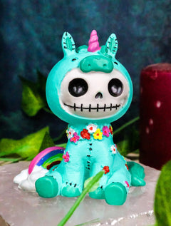 Small Furrybones Unie The Sky Castle Rainbow Unicorn Skeleton Figurine-1