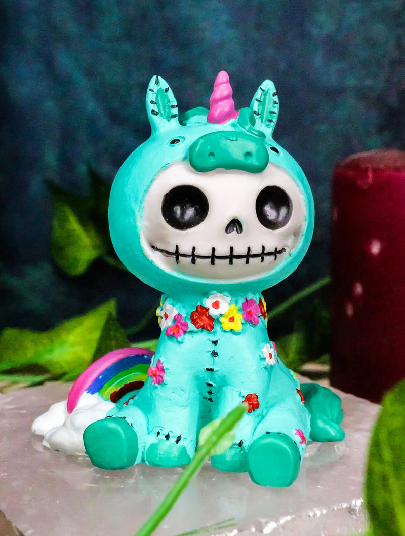 Small Furrybones Unie The Sky Castle Rainbow Unicorn Skeleton Figurine-1