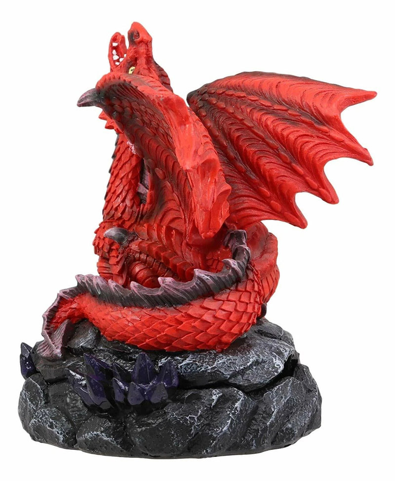 Smoke Fire Breathing Red Dragon Backflow Incense Cone Burner Statue Decor-4