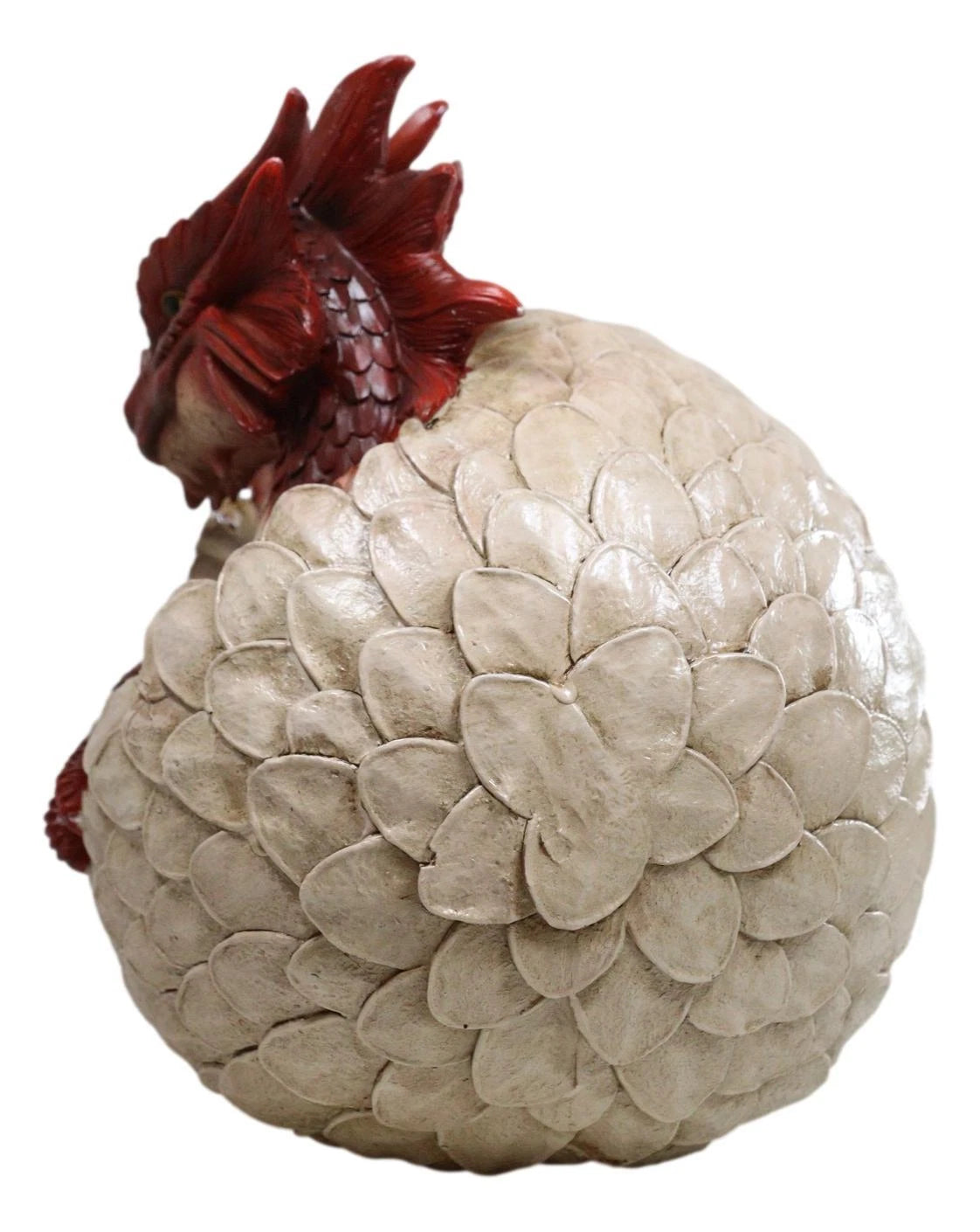 Large Smaug Red Baby Dragon Hatchling in Egg Statue 9.5" Long Dungeons Dragons-3